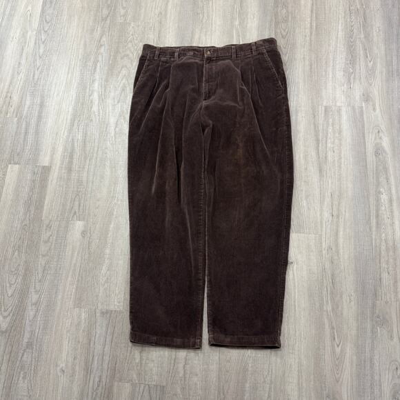 Vintage Corduroy Chino Pants Men's 40x30 Brown Preppy 90s Skater Cords Baggy - Picture 1 of 8